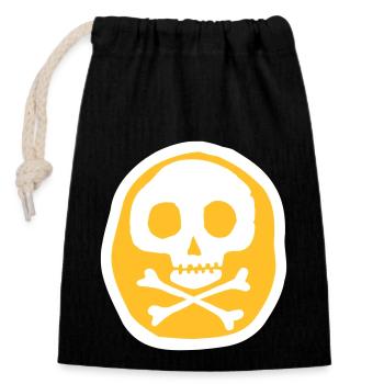 Skull & Bones - Closable cotton gift bag (14x20cm) - black - Front
