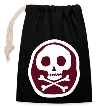 Skull & Bones - Closable cotton gift bag (14x20cm) - black - Front