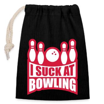 Je suis nul au bowling - Sac cadeau en coton avec cordon (14 x 20 cm) - noir - Devant