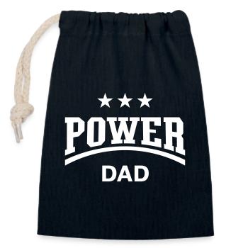Power Dad (Daddy / Papa / Father’s Day / White) - Closable cotton gift bag (14x20cm) - navy - Front