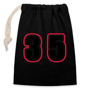 35 Number College - Closable cotton gift bag (14x20cm) - black - Front