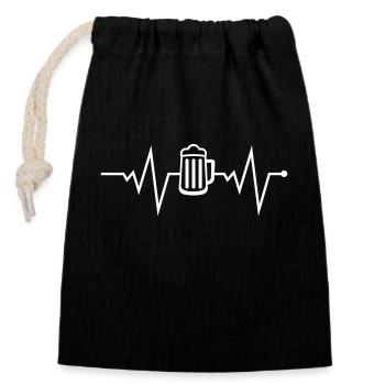 Beer Beat - Closable cotton gift bag (14x20cm) - black - Front