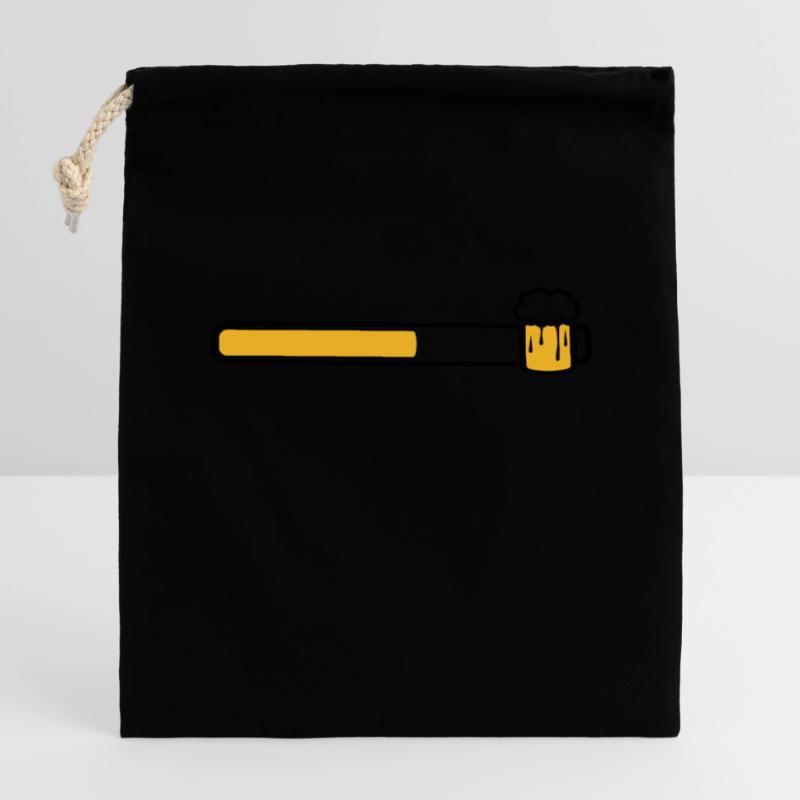 code à barres texte logo conception chargement tél Sac cadeau en coton avec cordon (14 x 20 cm)