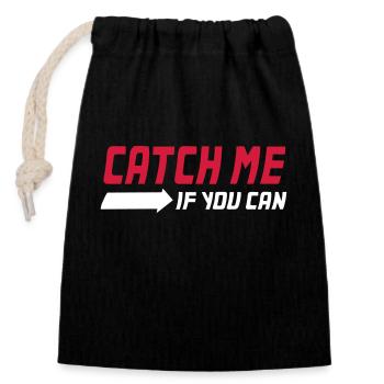 Catch me if you can - Attrape-moi - Sac cadeau en coton avec cordon (14 x 20 cm) - noir - Devant