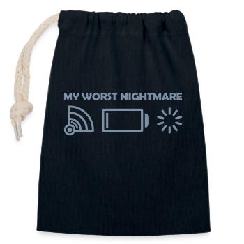 Logos mon pire cauchemar - Sac cadeau en coton avec cordon (14 x 20 cm) - bleu marine - Devant