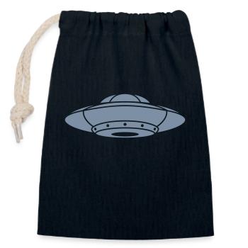 Mystery Aliens UFO Spaceship - Closable cotton gift bag (14x20cm) - navy - Front