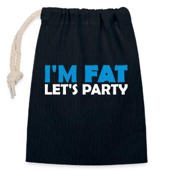 im fat lets party - Verschließbarer Geschenkbeutel aus Baumwolle (14x20cm) - Navy - Vorne