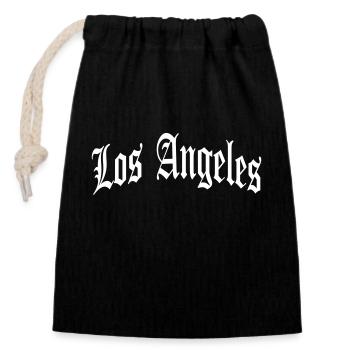 Los Angeles - Verschließbarer Geschenkbeutel aus Baumwolle (14x20cm) - Schwarz - Vorne
