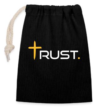 trust by csdesign - Closable cotton gift bag (14x20cm) - black - Front