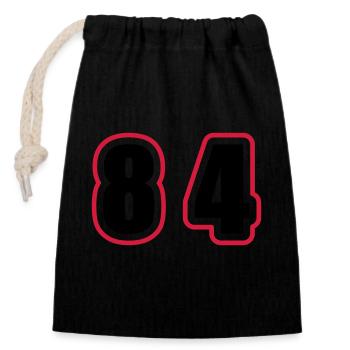 84 Number College - Closable cotton gift bag (14x20cm) - black - Front