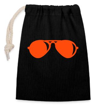 sonnenbrille - Verschließbarer Geschenkbeutel aus Baumwolle (14x20cm) - Schwarz - Vorne