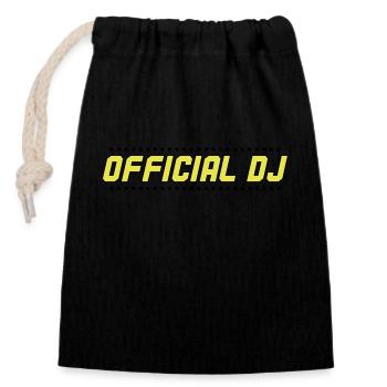 Official DJ 002 - Closable cotton gift bag (14x20cm) - black - Front