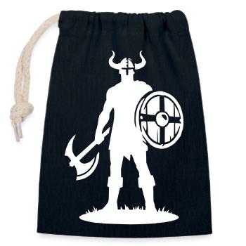 wikinger warrior - Verschließbarer Geschenkbeutel aus Baumwolle (14x20cm) - Navy - Vorne