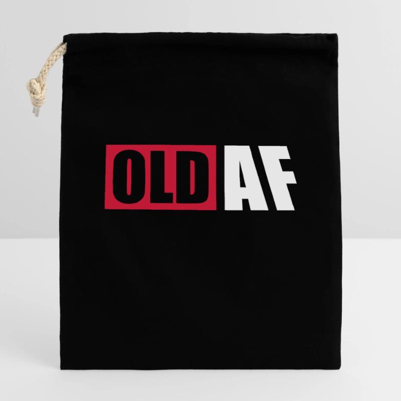 old AF Text Logo Verschließbarer Geschenkbeutel aus Baumwolle (14x20cm)