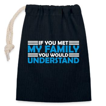 you would understand quote - Closable cotton gift bag (14x20cm) - navy - Front