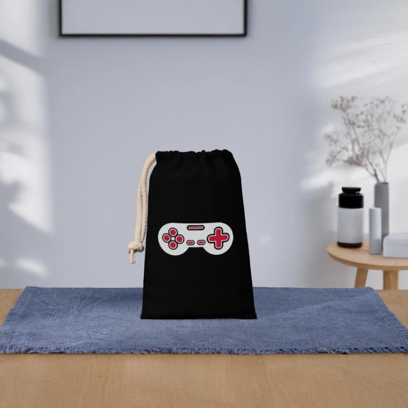 Design Retro Gamer Controller Verschließbarer Geschenkbeutel aus Baumwolle (14x20cm)