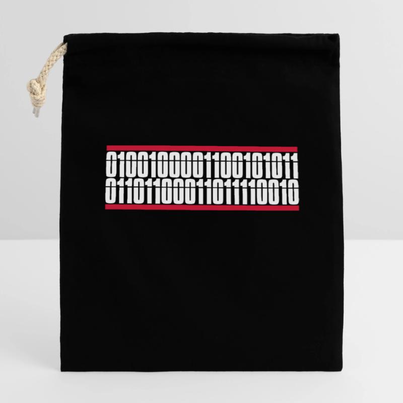 Binary Code Program Language Closable cotton gift bag (14x20cm)
