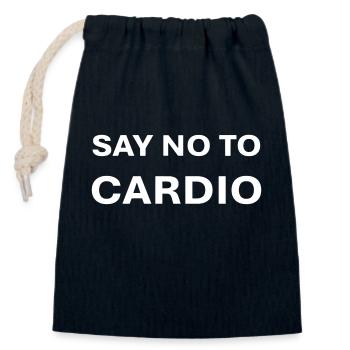 Say no to cardio - Verschließbarer Geschenkbeutel aus Baumwolle (14x20cm) - Navy - Vorne