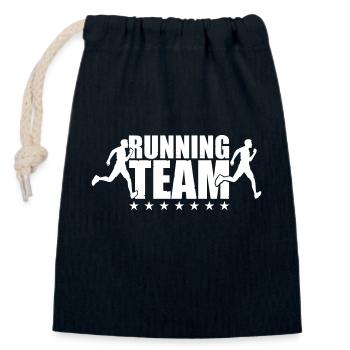running team 01 - Closable cotton gift bag (14x20cm) - navy - Front