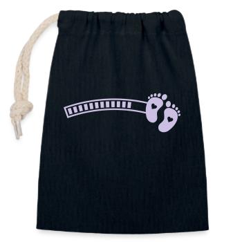 Bébé Bébé Pieds De Chargement - Sac cadeau en coton avec cordon (14 x 20 cm) - bleu marine - Devant