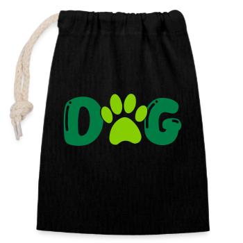 Dog Paw - Closable cotton gift bag (14x20cm) - black - Front