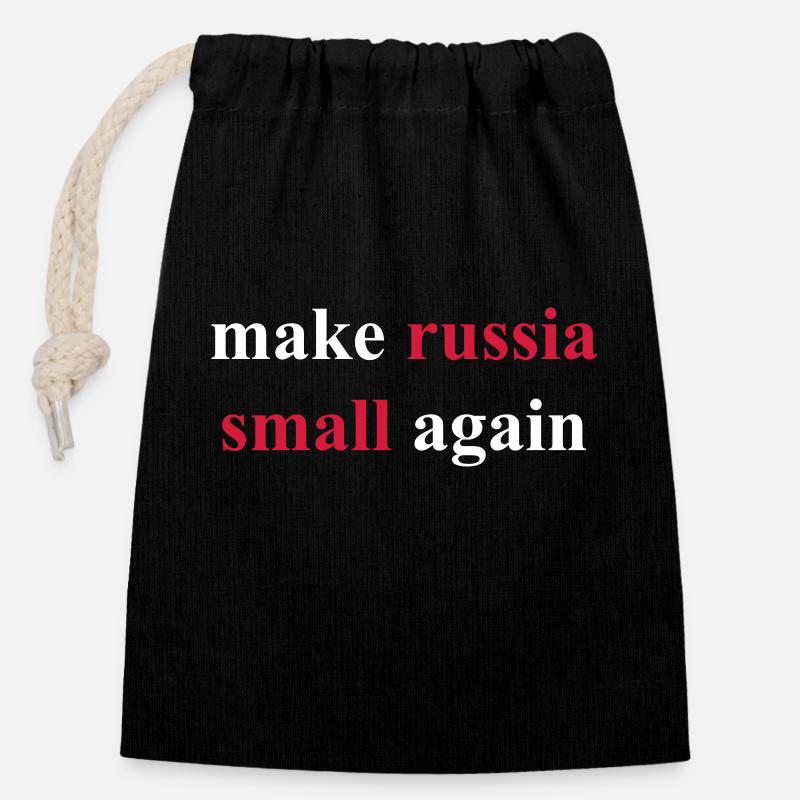 make russia small again - Verschließbarer Geschenkbeutel aus Baumwolle (14x20cm) - Schwarz