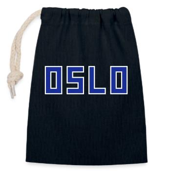 Oslo - Sac cadeau en coton avec cordon (14 x 20 cm) - bleu marine - Devant