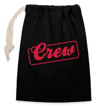 Crew - Closable cotton gift bag (14x20cm) - black - Front