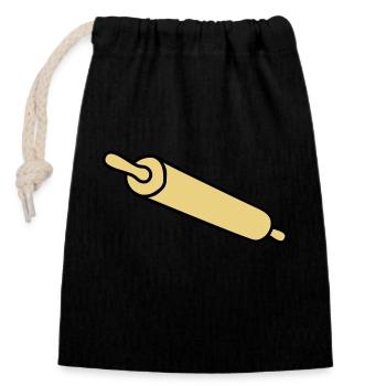 rolling_pin - Closable cotton gift bag (14x20cm) - black - Front