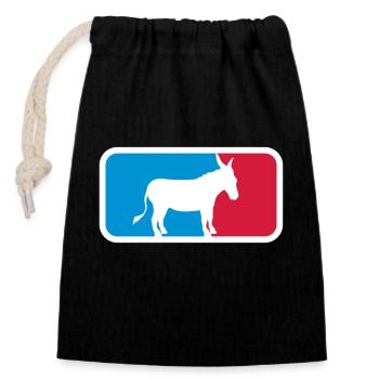 sport logo cool esel pferd pony klein packesel lan - Verschließbarer Geschenkbeutel aus Baumwolle (14x20cm) - Schwarz - Vorne