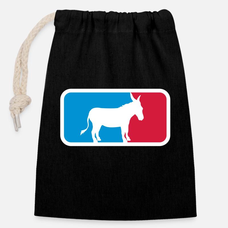 sport logo cool esel pferd pony klein packesel lan - Verschließbarer Geschenkbeutel aus Baumwolle (14x20cm) - Schwarz