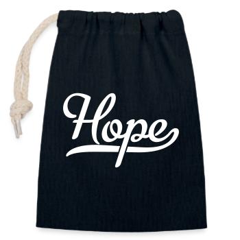 Hope - Closable cotton gift bag (14x20cm) - navy - Front