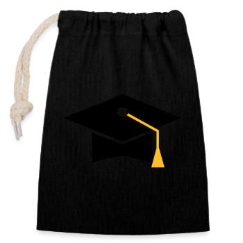 Chapeau de docteur - Sac cadeau en coton avec cordon (14 x 20 cm) - noir - Devant
