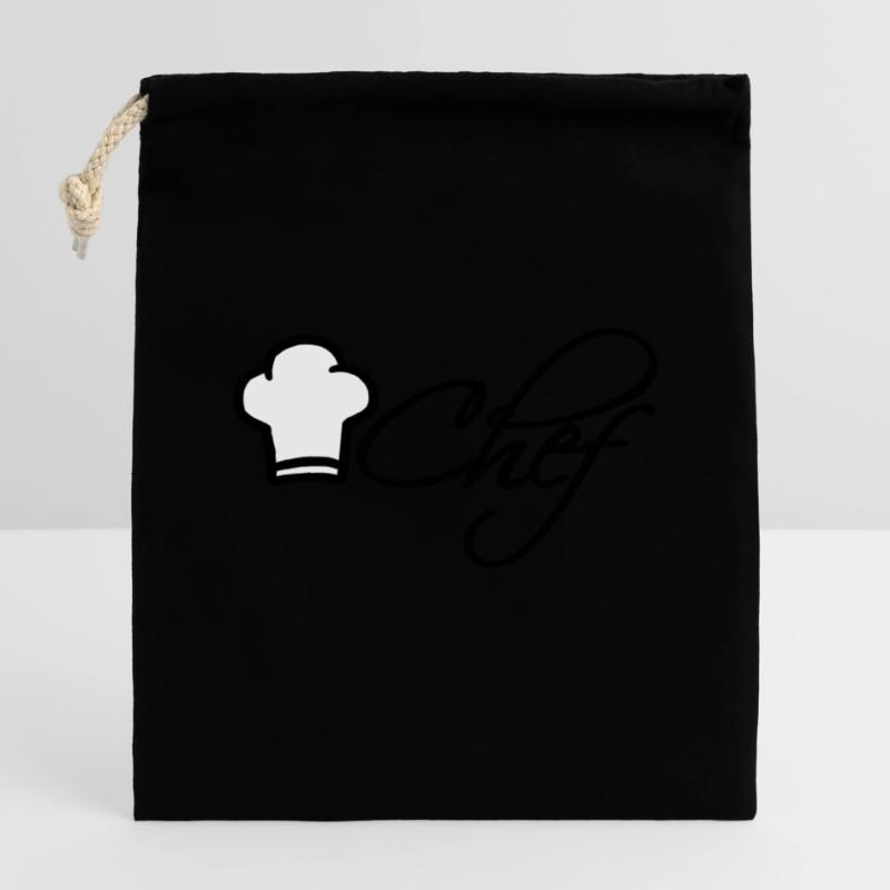 Chef Chef Cap Logo Star Chef Closable cotton gift bag (14x20cm)