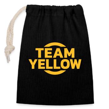 Team Yellow - Verschließbarer Geschenkbeutel aus Baumwolle (14x20cm) - Schwarz - Vorne