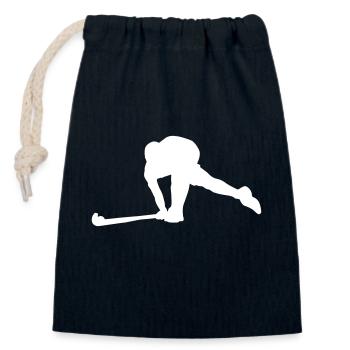 Field hockey country hockey hockey gift - Closable cotton gift bag (14x20cm) - navy - Front