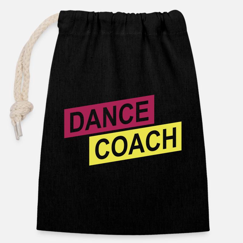 dance coach up - Verschließbarer Geschenkbeutel aus Baumwolle (14x20cm) - Schwarz