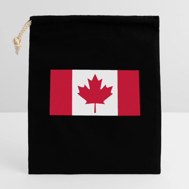 Canada flag Closable cotton gift bag (14x20cm)