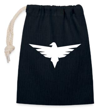 fliegender Adler - Verschließbarer Geschenkbeutel aus Baumwolle (14x20cm) - Navy - Vorne