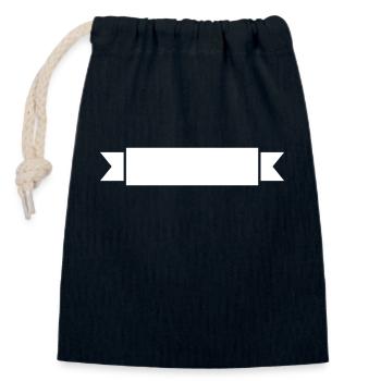 Banner text box - Closable cotton gift bag (14x20cm) - navy - Front