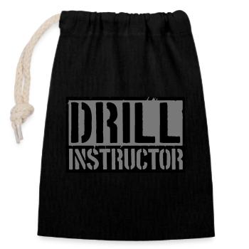 Shield Drill Instructor - Closable cotton gift bag (14x20cm) - black - Front