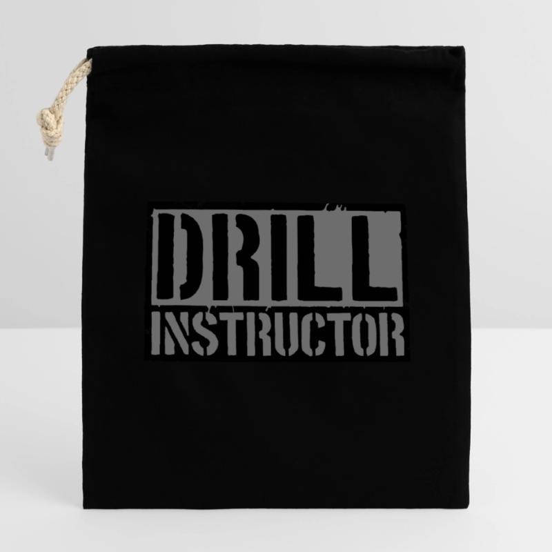 Schild Drill Instructor Verschließbarer Geschenkbeutel aus Baumwolle (14x20cm)