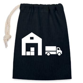 Logistics - Closable cotton gift bag (14x20cm) - navy - Front