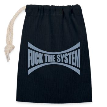 Fuck the system anarchy - Closable cotton gift bag (14x20cm) - navy - Front