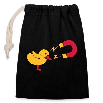 Logo Chick Magnet Frauenheld - Verschließbarer Geschenkbeutel aus Baumwolle (14x20cm) - Schwarz - Vorne