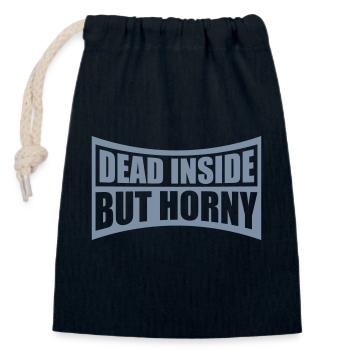 dead inside but horny - Closable cotton gift bag (14x20cm) - navy - Front