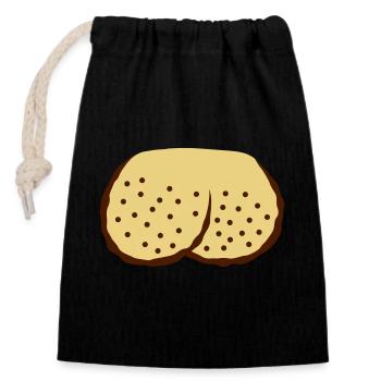 Shaved Eggs Testicles Comic - Closable cotton gift bag (14x20cm) - black - Front