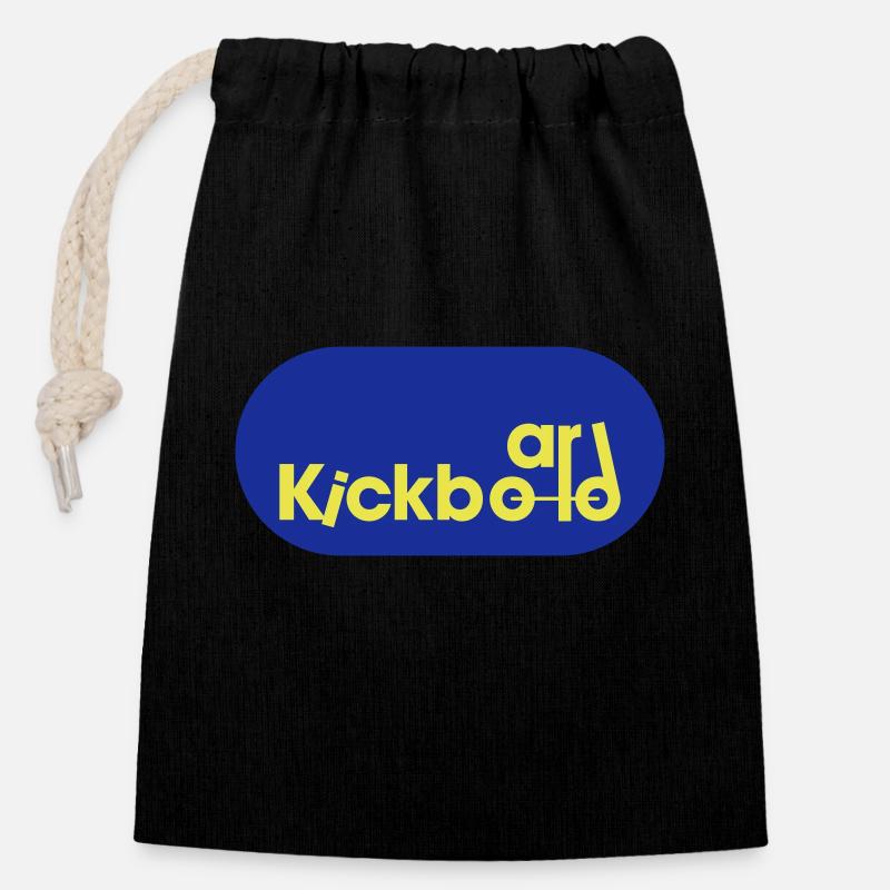 Kickboard Logo - Closable cotton gift bag (14x20cm) - black