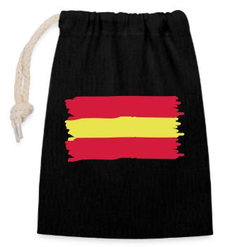 Drapeau de l’Espagne - Sac cadeau en coton avec cordon (14 x 20 cm) - noir - Devant