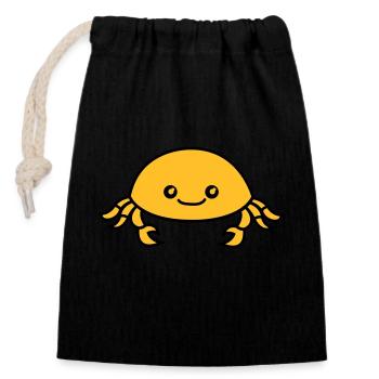 crab - Closable cotton gift bag (14x20cm) - black - Front